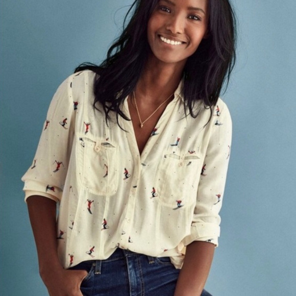 Anthropologie Tops - Anthropologie Maeve | Conversationalist Ski Shirt